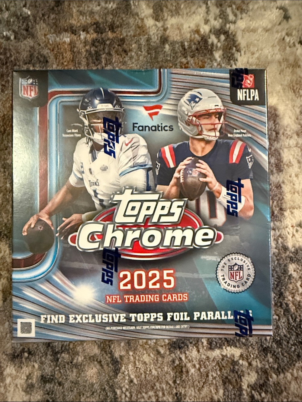 Topps Chrome 2025 NFL Box Fanatics Exclusive Mega Box, BRAND NEW IN BOX - Topps